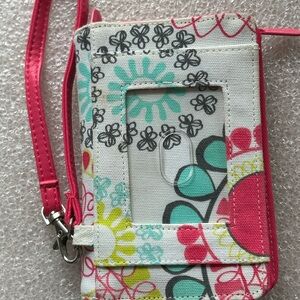 Thirty-One Pink and White Wristlette with  Strap